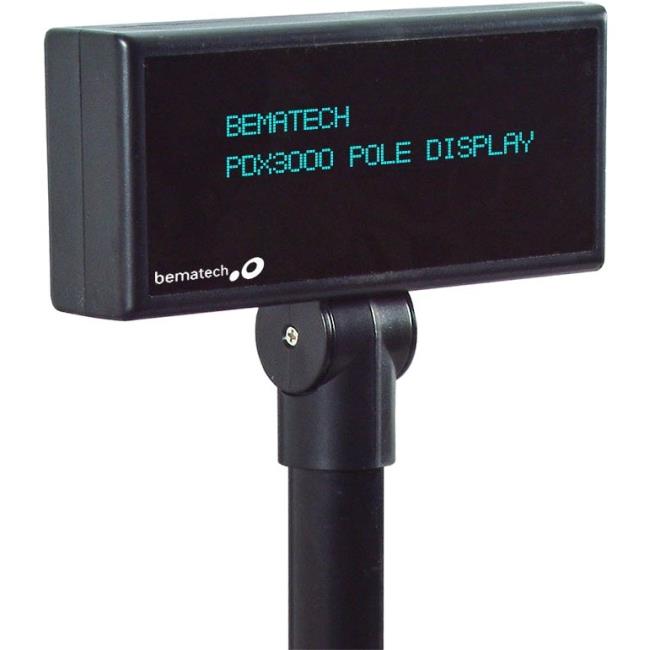 BEMATECH Logic LDX1000UP-BK LTX1000 Customer Pole Ddisplay, 9MM 2X20 USB PORT POWERED, CONFIGURABLE COMMAND SET - BLACK