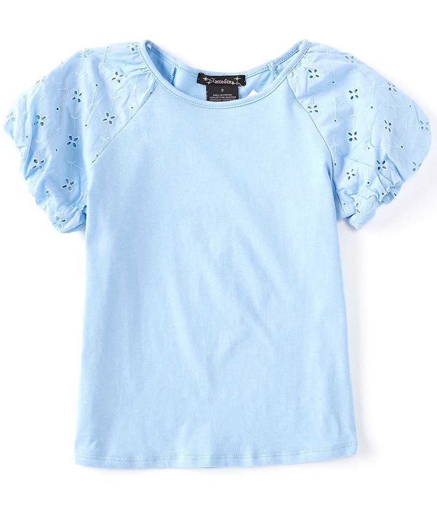 Xtraordinary Big Girls 7-16 Eyelet Puff-Sleeve Tee