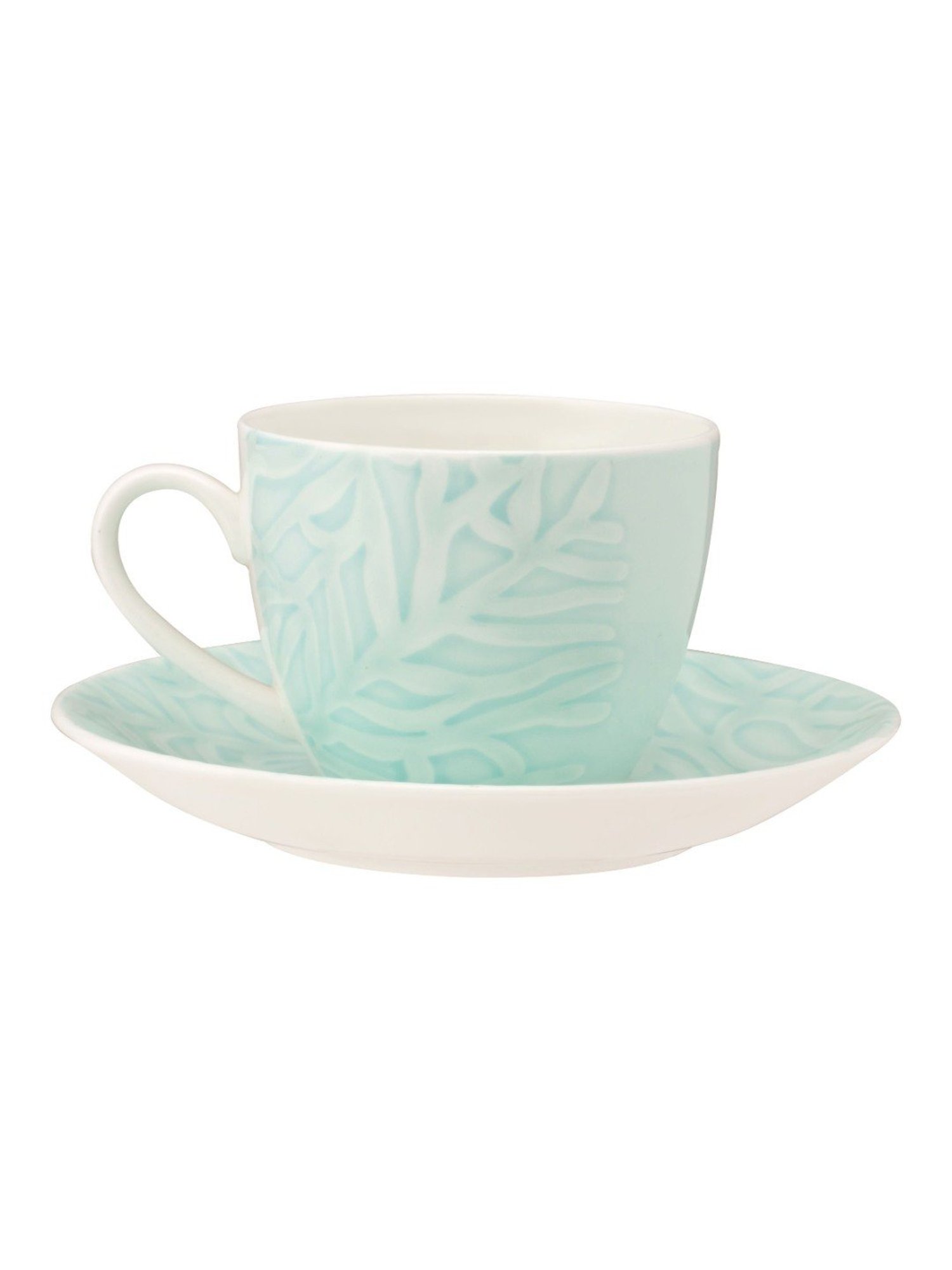 JCPL Fine Printed Green Ceramic Cup & Saucer 180 ml - Set of 12