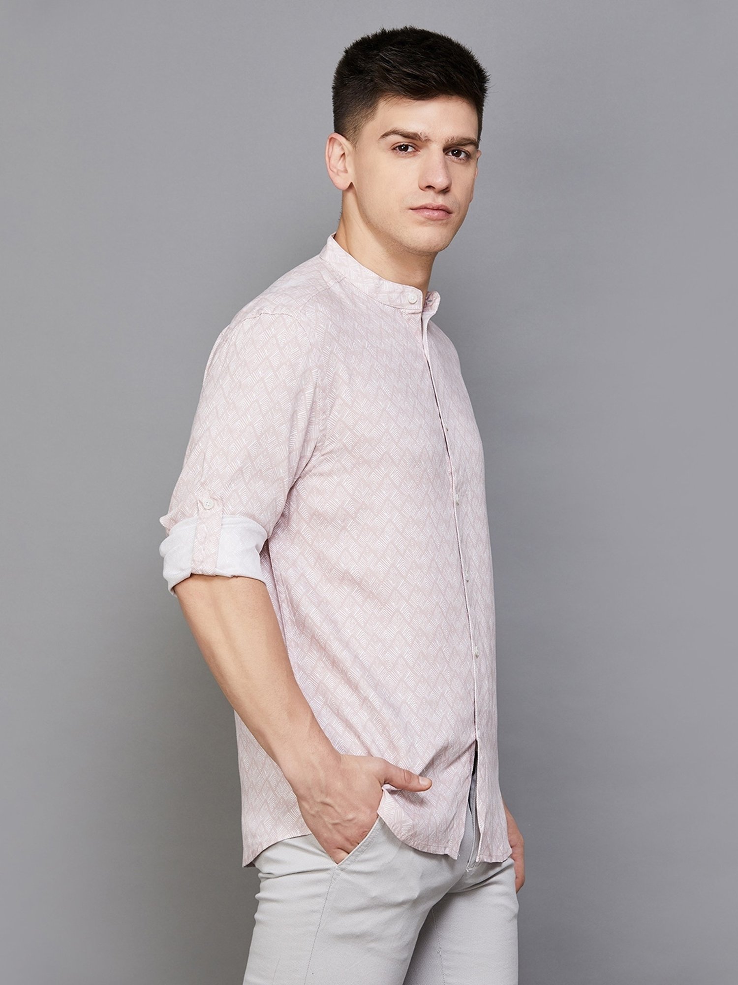 Kuons Avenue Cobalt Blue Slim Fit Denim Shirt