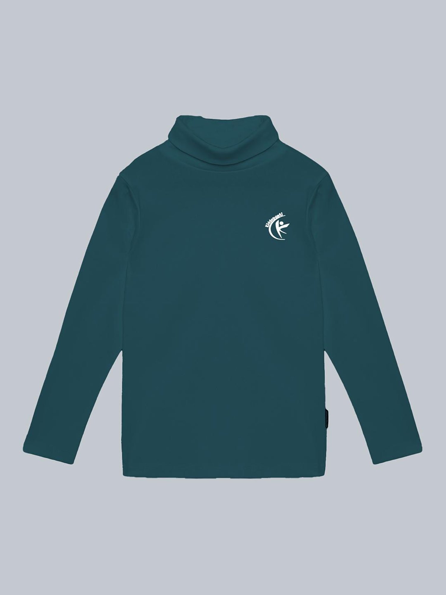 Kiddopanti Unisex Teal Solid Full Sleeves T-Shirt