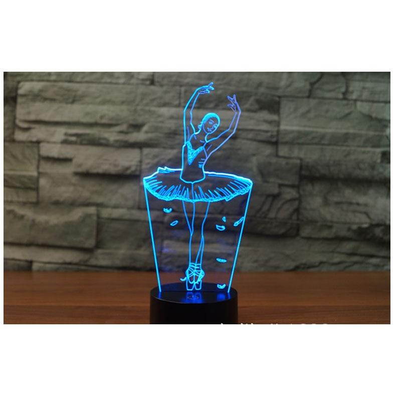 3D LED Night Light Ballet Dancer with 7 Colors Light for Home Decoration Lamp Amazing Visualization Optical Illusion Awesome