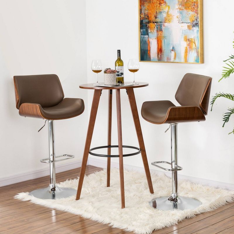 Bamboo Round Bar Table Brown - Glitzhome