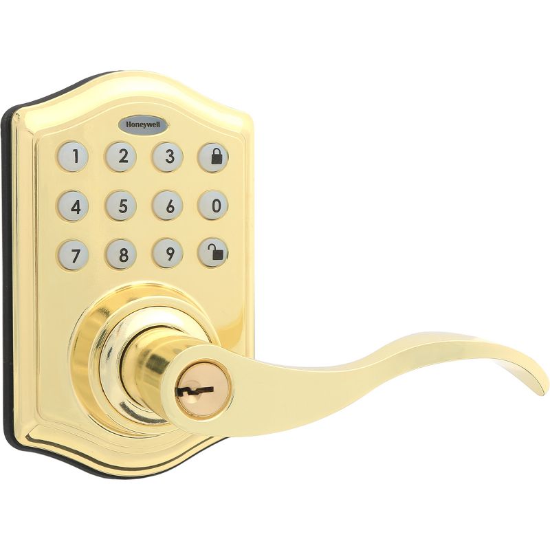 Honeywell Electronic Entry Lever Door Lock- Antique Brass