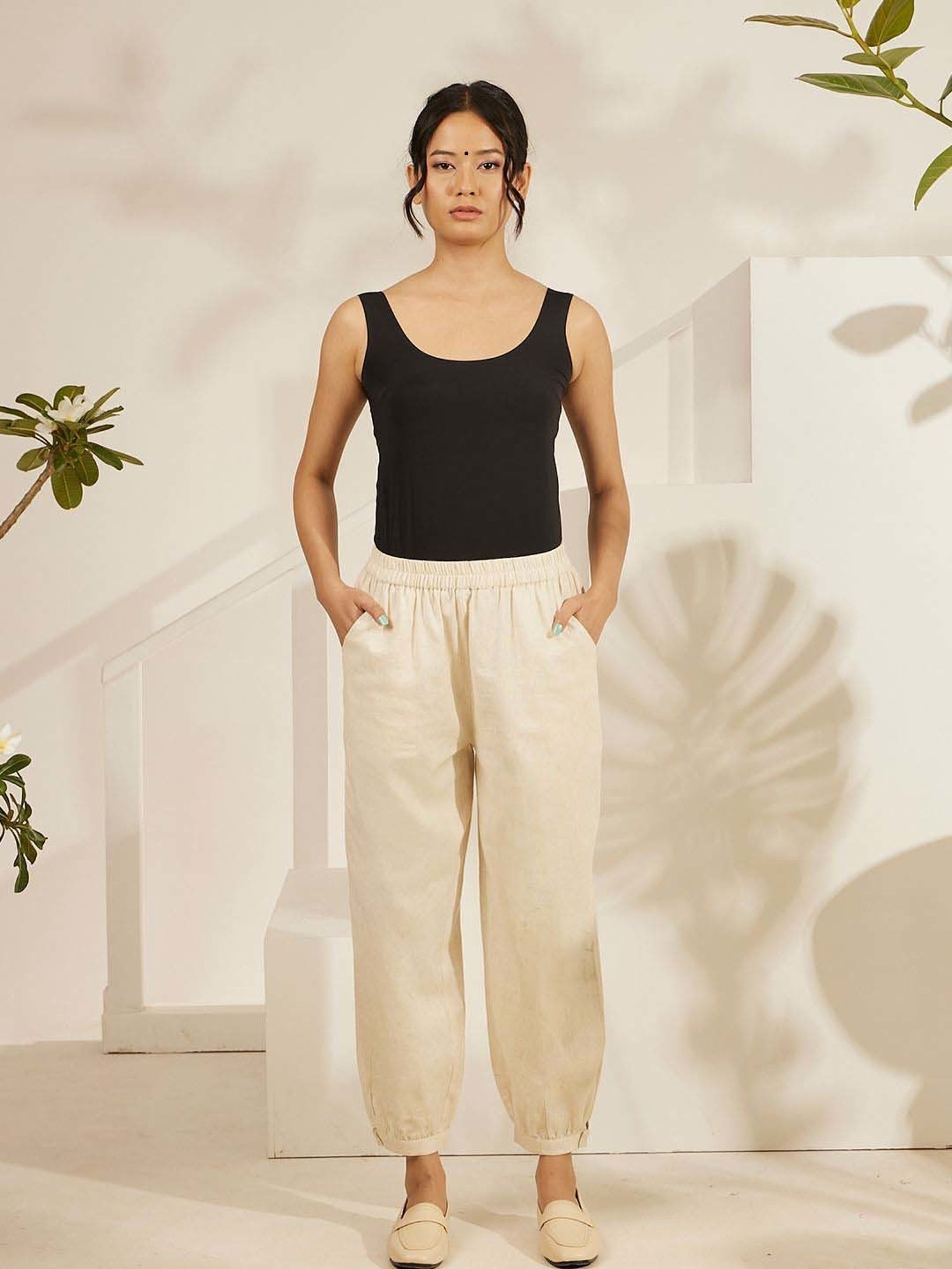 Daali Off White Cotton Regular Fit Salwar