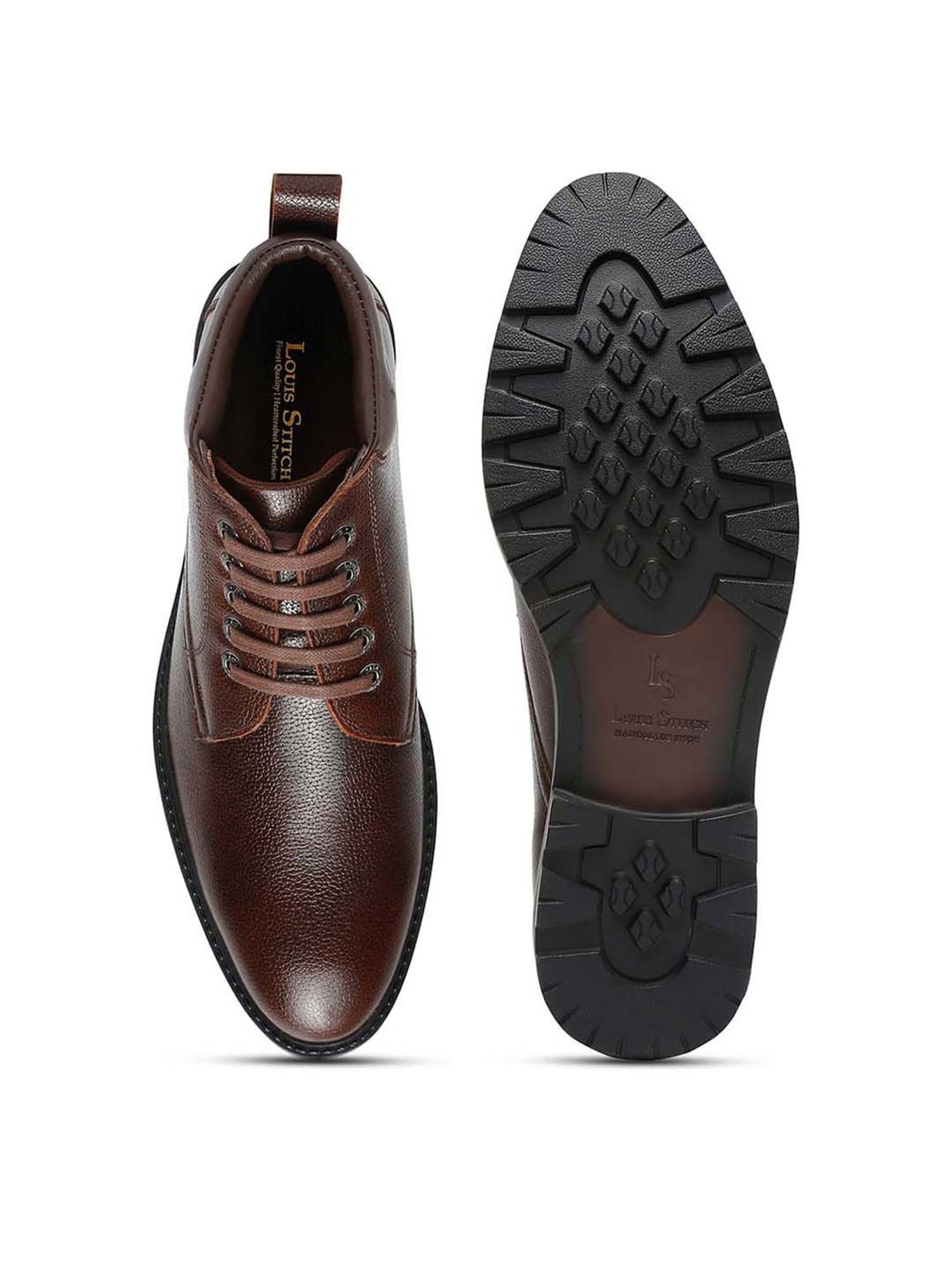 Louis Stitch Men's Brunette Brown Derby Boots