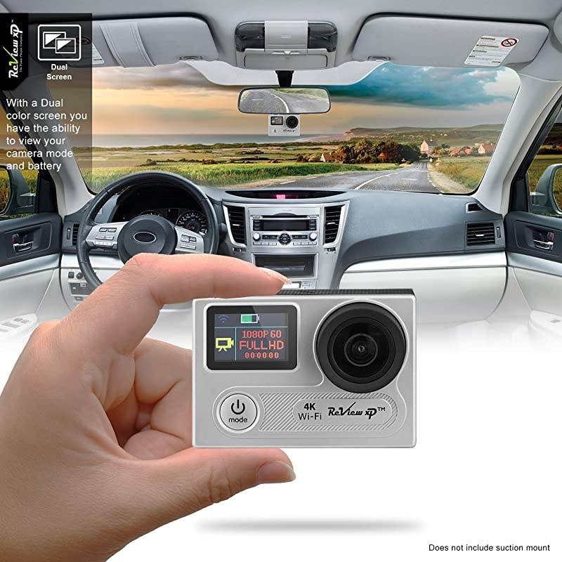 4K Wi-Fi Waterproof Sports Action Camera 12MP 25fps HD Video Underwater Camcorder 170&deg; Wide Angle Dual Screen Battery Accessories Kit &ndash; Black