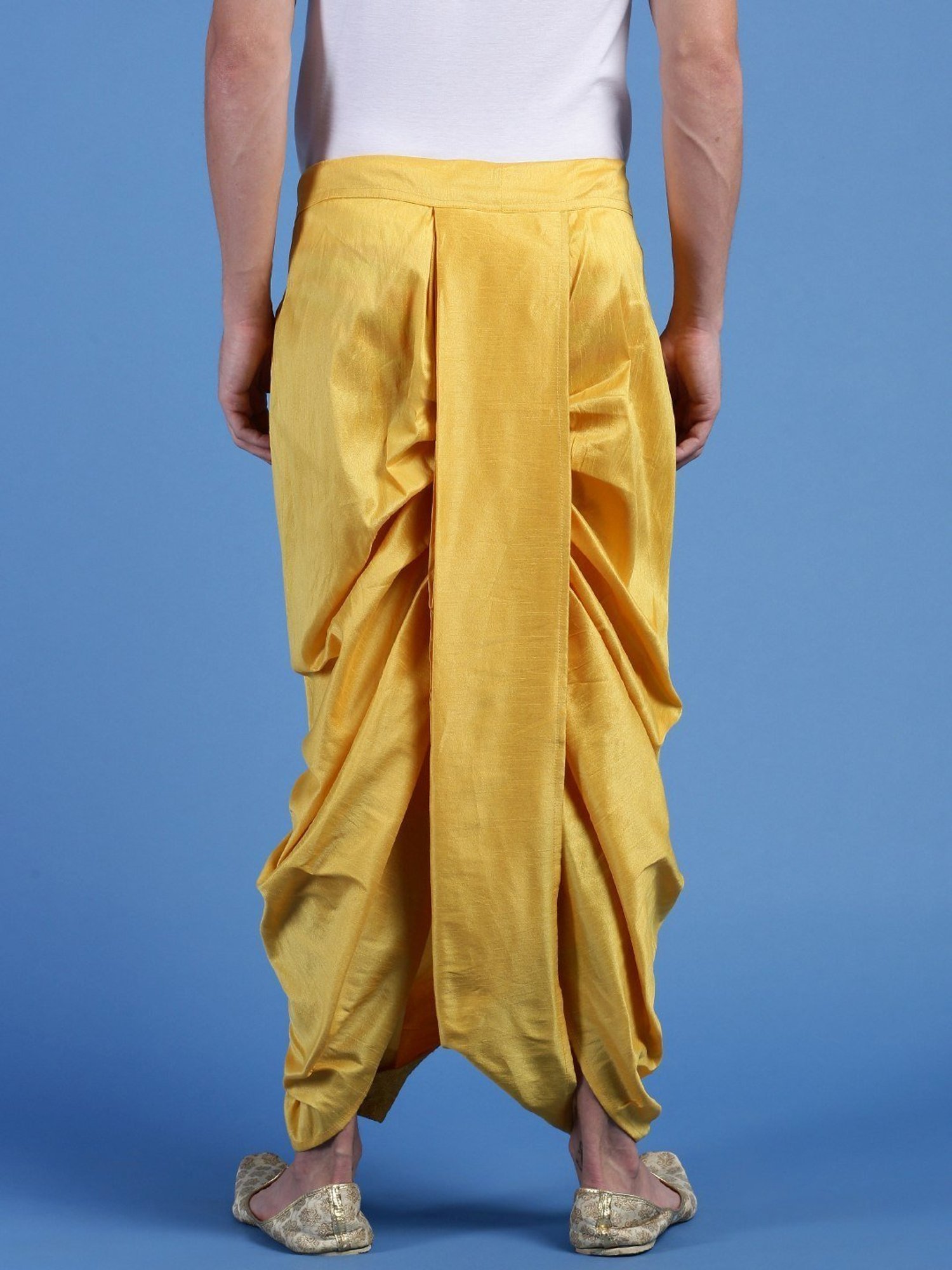 Sanwara Yellow Regular Fit Embroidered Dhotis