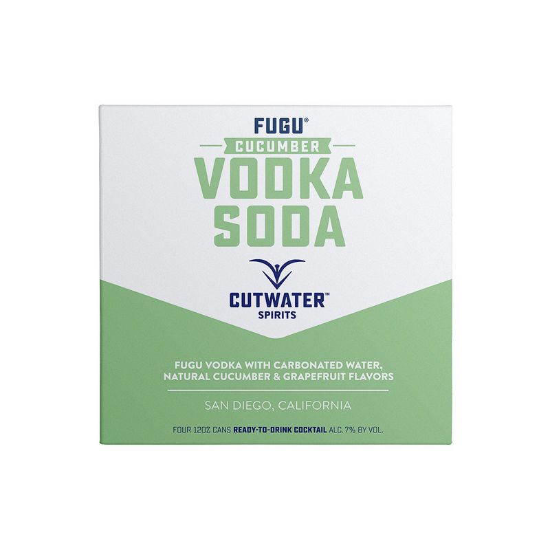 Cutwater Fugu Cucumber Vodka Soda Cocktail - 4pk/12 fl oz Cans