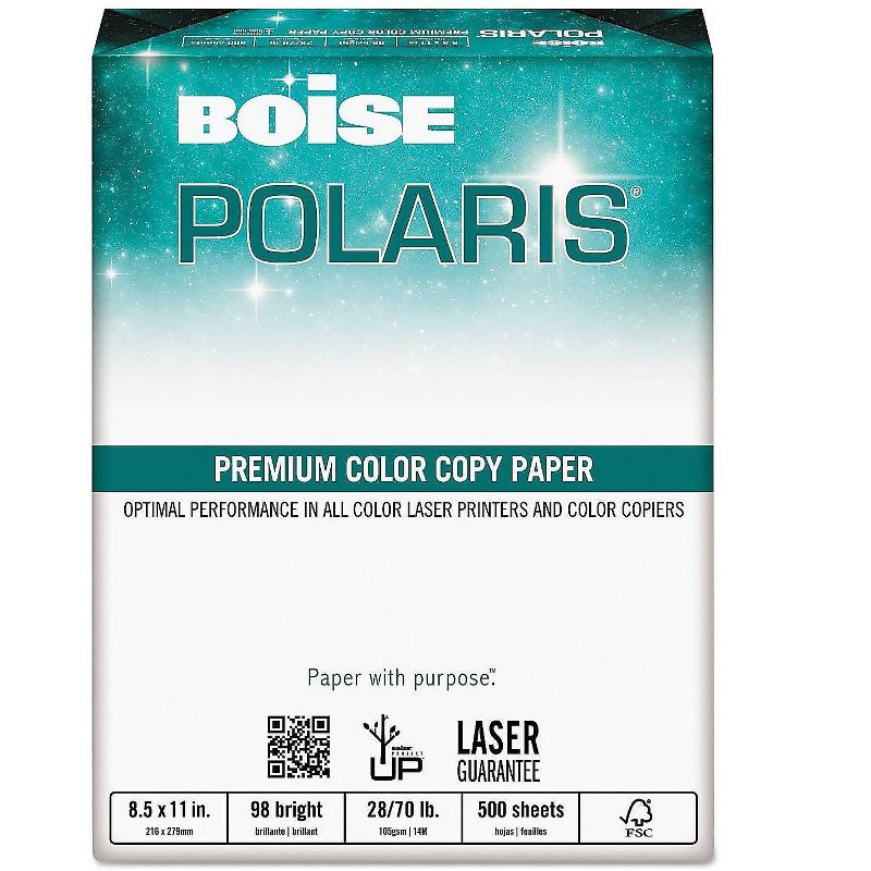 Boise POLARIS Premium Color Copy Paper 98 Bright 28lb Letter White 500 Sheets BCP2811
