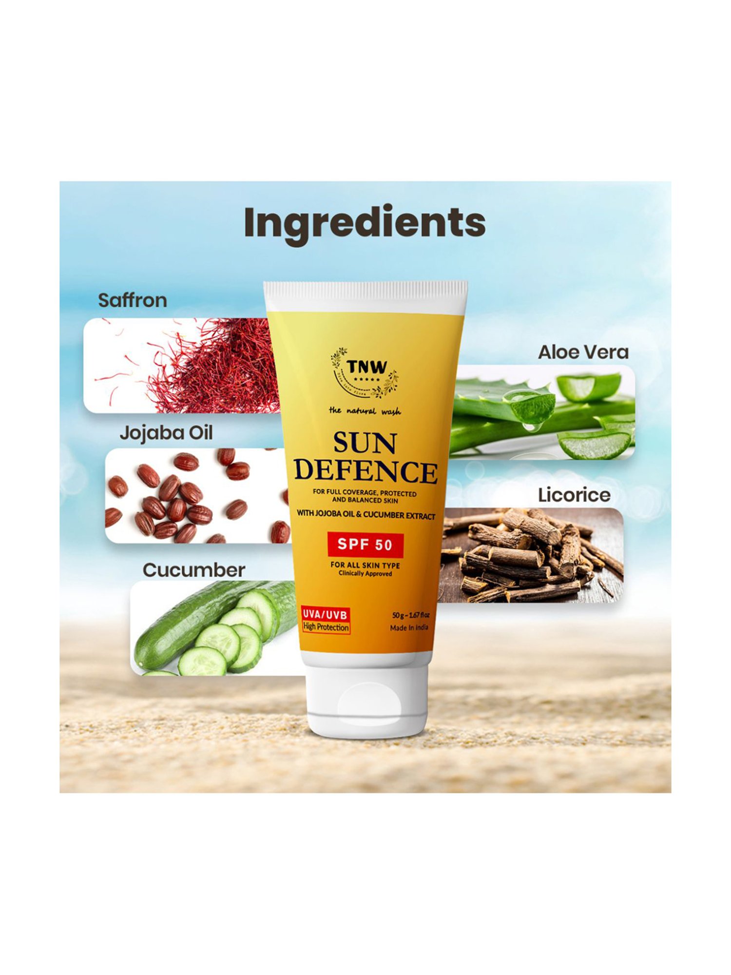 TNW The Natural Sun Defence SPF 50 Cream - 50 gm