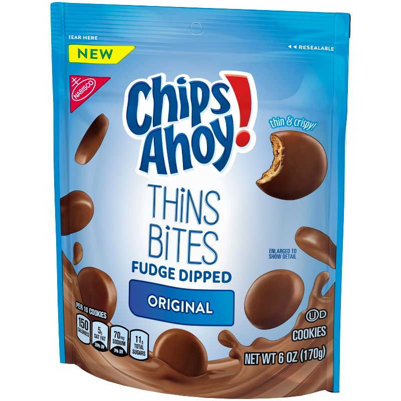 Chips Ahoy! Thins Bites Fudge Dipped Original Cookies - 6oz