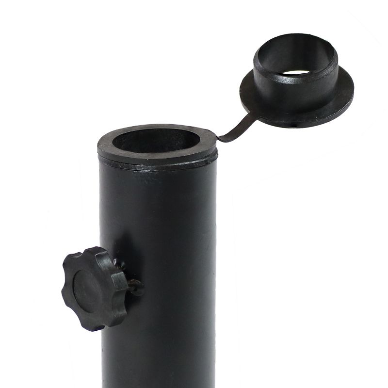 Sunnydaze Outdoor Heavy-Duty Cast Iron Decorative Geometric Design Square Patio Umbrella Base Stand - 16" - Black