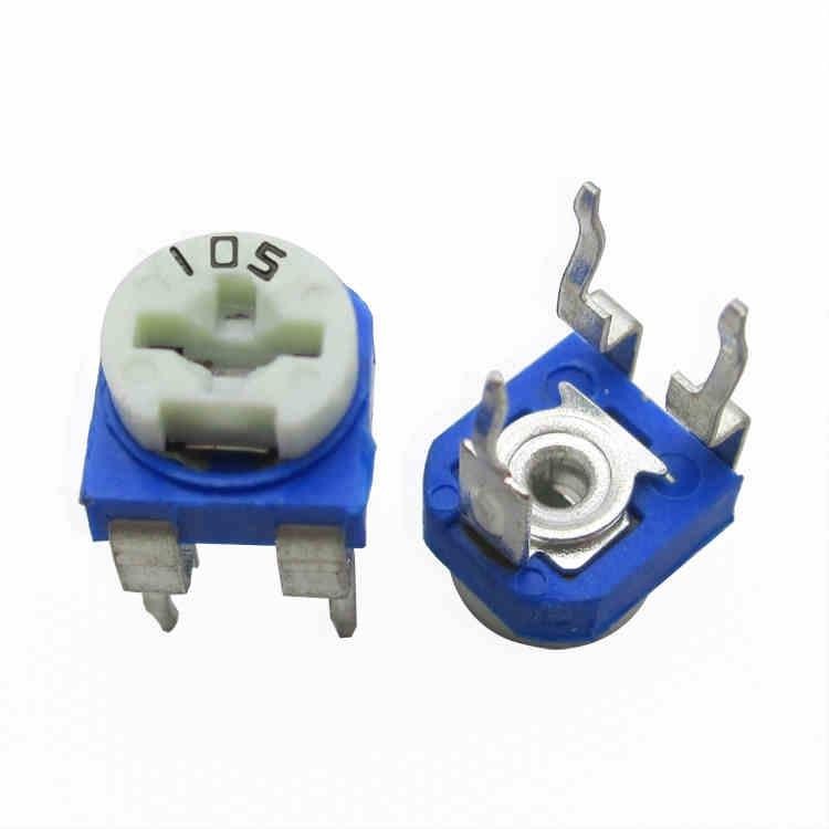 50pcs WH06-2 RM065-105 Blue White Resistance Adjustable Resistor Potentiometer 1M ohm