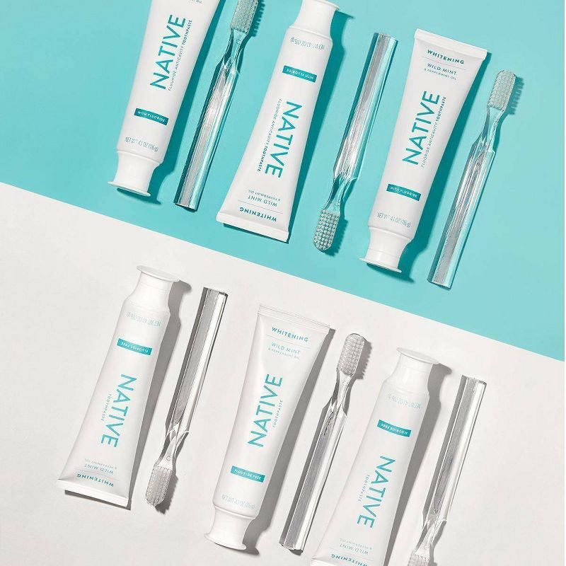 Native Whitening Wild Mint & Peppermint Oil Fluoride Free Natural Toothpaste - 4.1oz