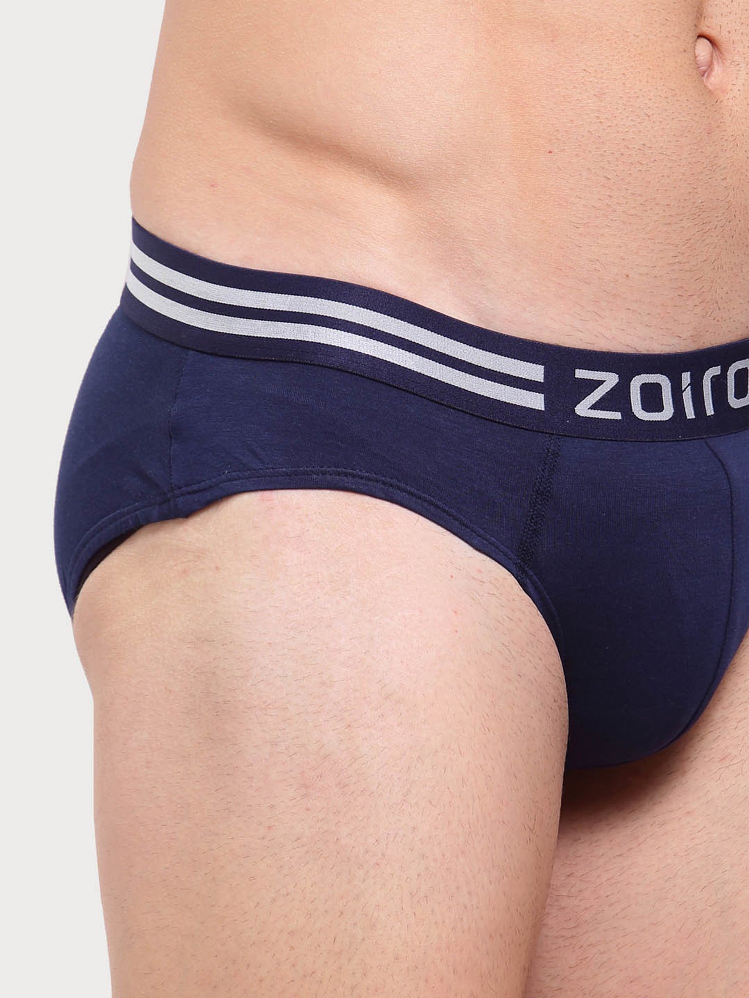 Zoiro Dark Denim & Dark Blue Cotton Regular Fit Briefs - Pack Of 2