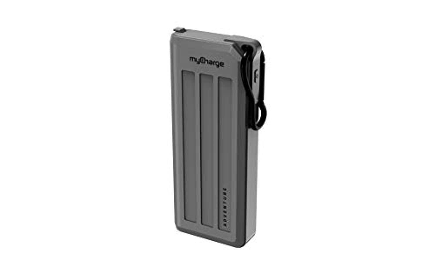 mycharge portable charger waterproof power bank adventure 20010mah internal battery fast charging rugged heavy duty outdoor usb battery pack external backup for apple iphone, ipad,
