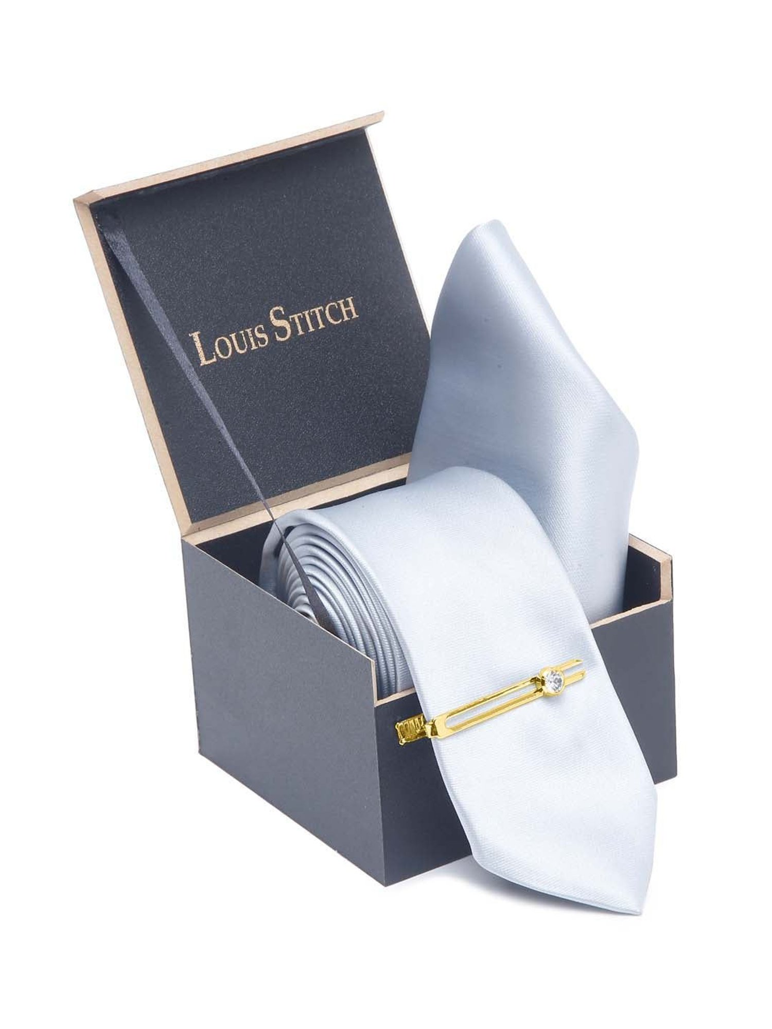 Louis Stitch Blue Printed Necktie Gift Set - Set of 3