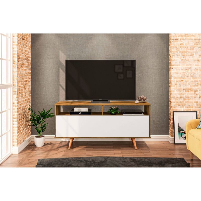 60" Danbury Tv Stand Walnut and White - Chique