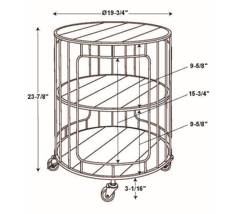 Ani 3 Tiered Rolling Cart Natural - Linon