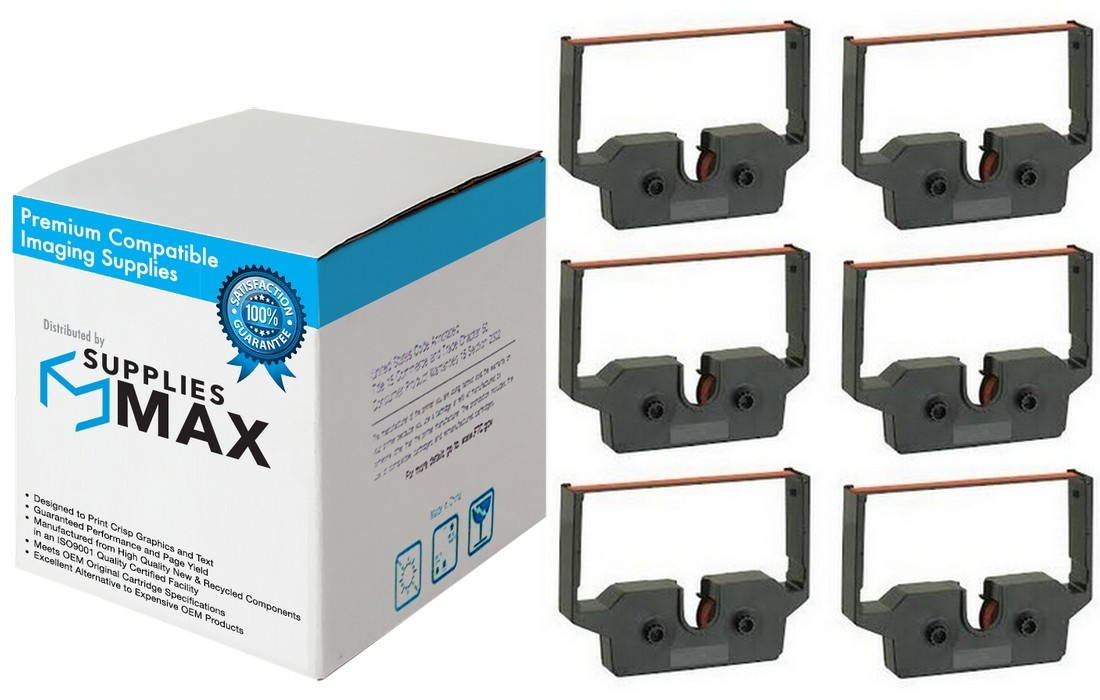 SuppliesMAX Compatible Replacement for Adler Royal 120/248/300/400/420/48/487 Purple/Red Printer Ribbons (6/PK) (420PR)