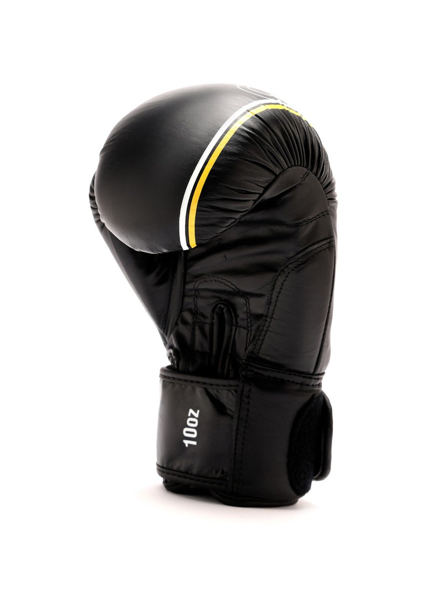 Cultsport Premium Leather Boxing Gloves with Antimicrobial Lining (Black)