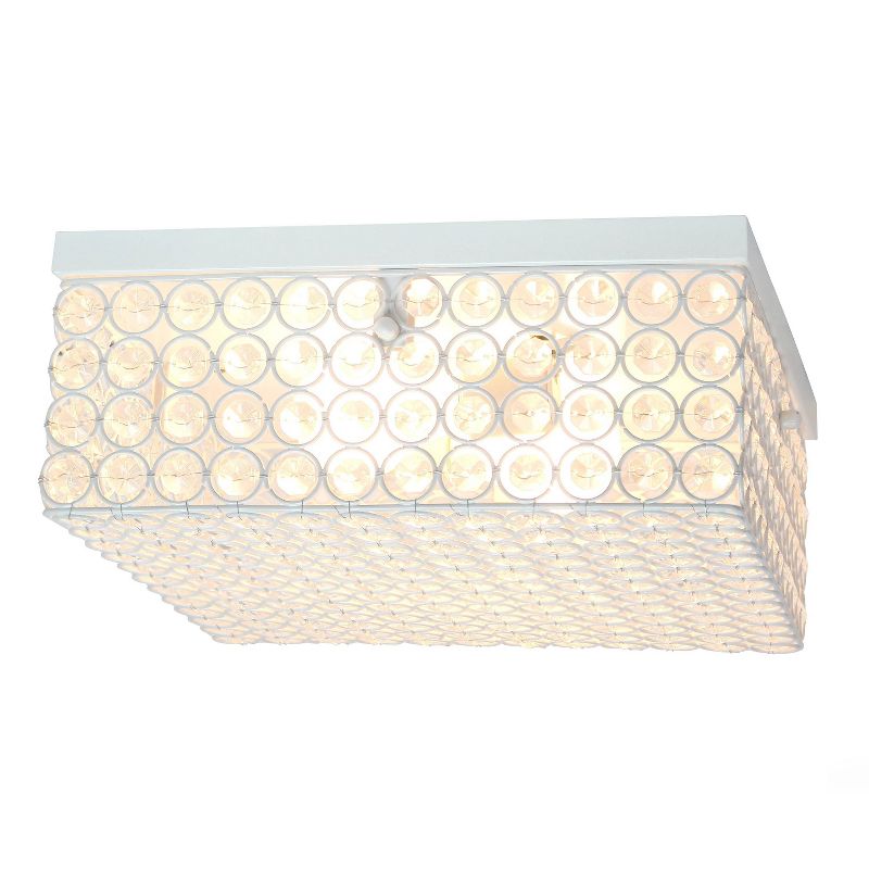 12" Square Elipse Flushmount Pendant White - Elegant Designs