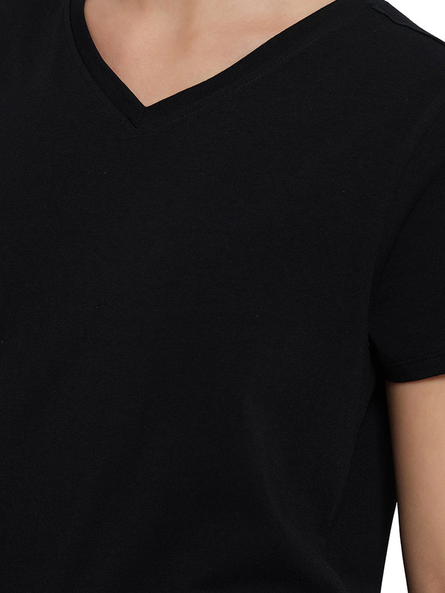 Amante Black Cotton Sports T-Shirt