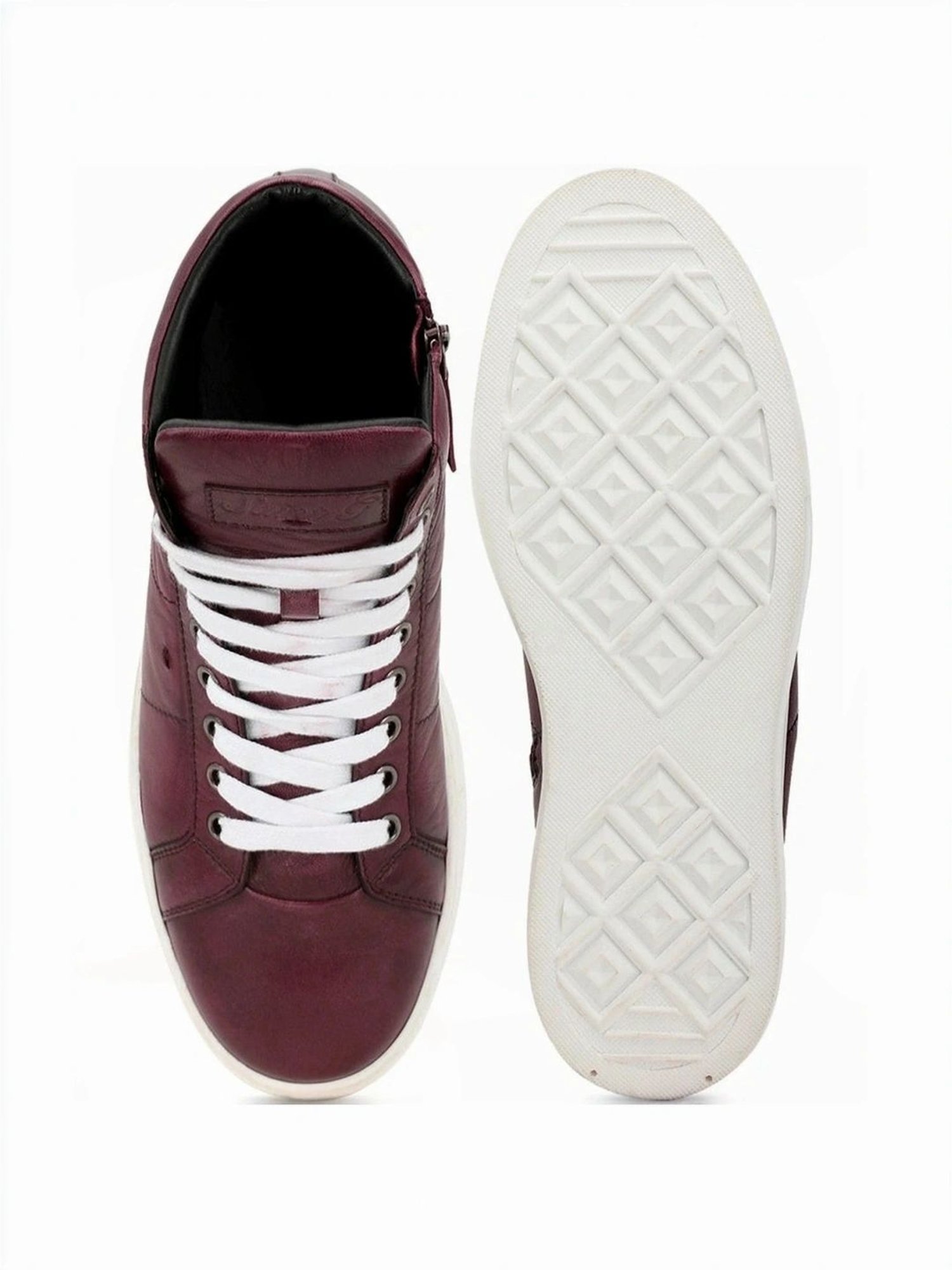 Saint G Men's Tesoro Burgundy Ankle High Sneakers