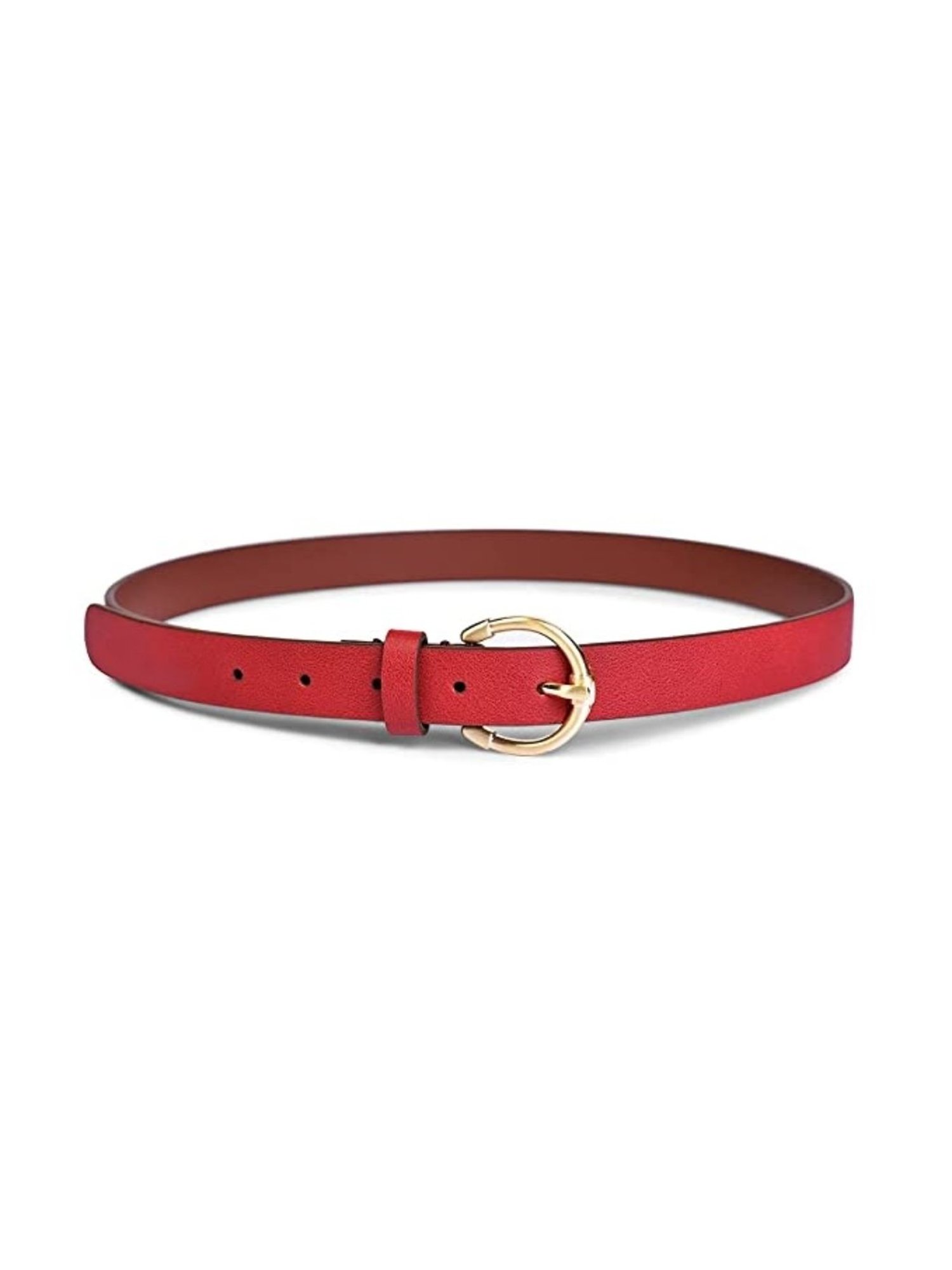 BELWABA Red Textured Casual Reversible Belt for Women