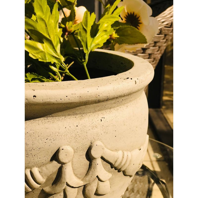 9" Kante Lightweight Classic Flower Garland Planter Light Gray - Rosemead Home & Garden, Inc.