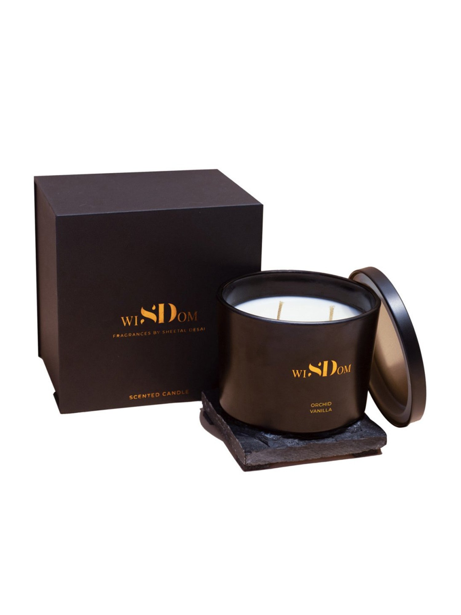 wiSDom by Sheetal Desai Orchid & Vanilla Luxury Scented Candle - Set of 1