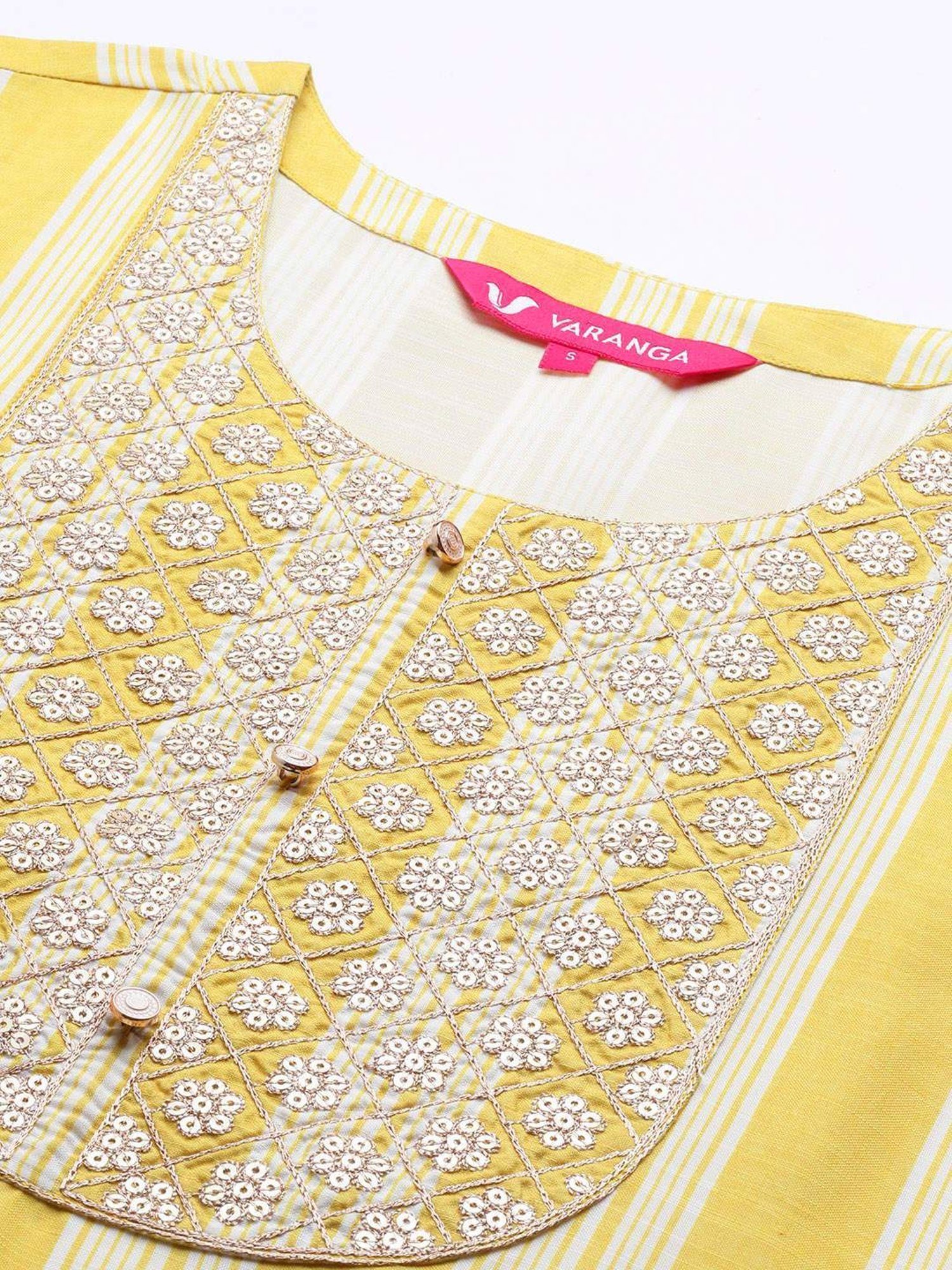 Varanga Yellow Embroidered Kurta Pant Set With Dupatta
