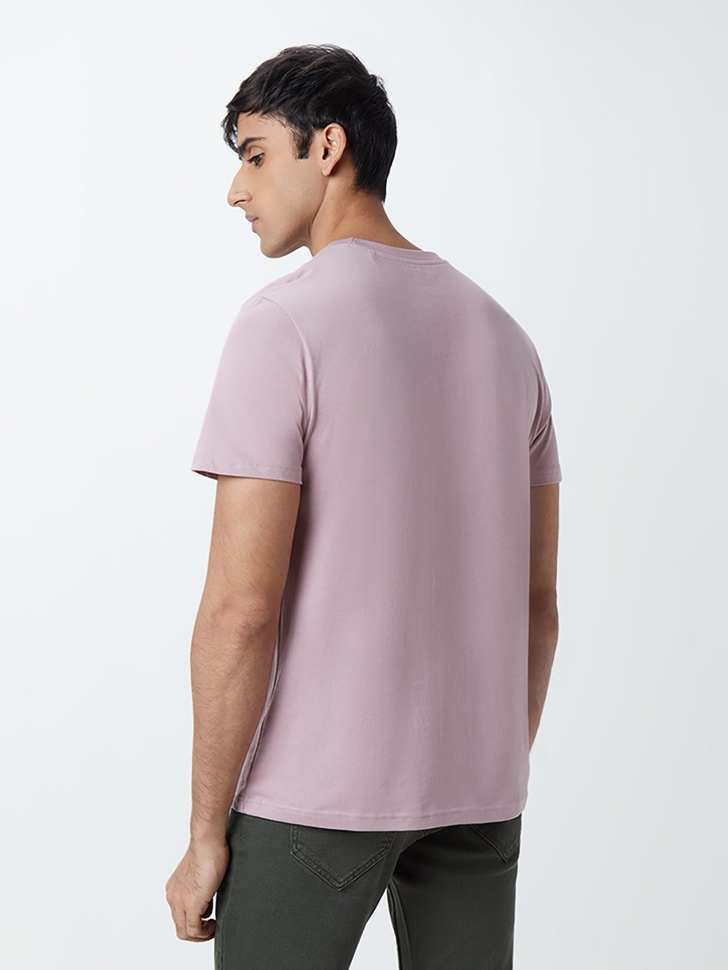 WES Casuals by Westside Lilac Eco-Save Slim-Fit T-Shirt