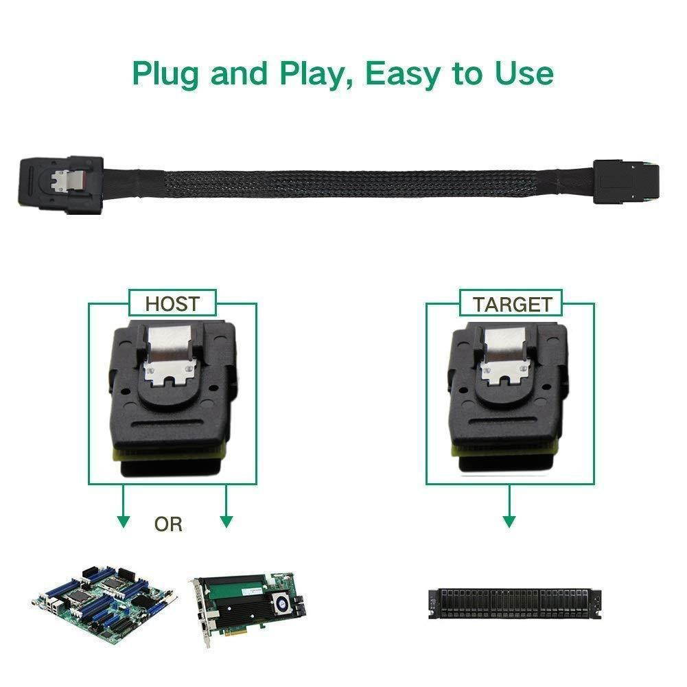CableDeconn SFF-8087 to SFF8087 Mini SAS 36 Pin to Mini SAS 36P 6G / S Data Cable 0.7m