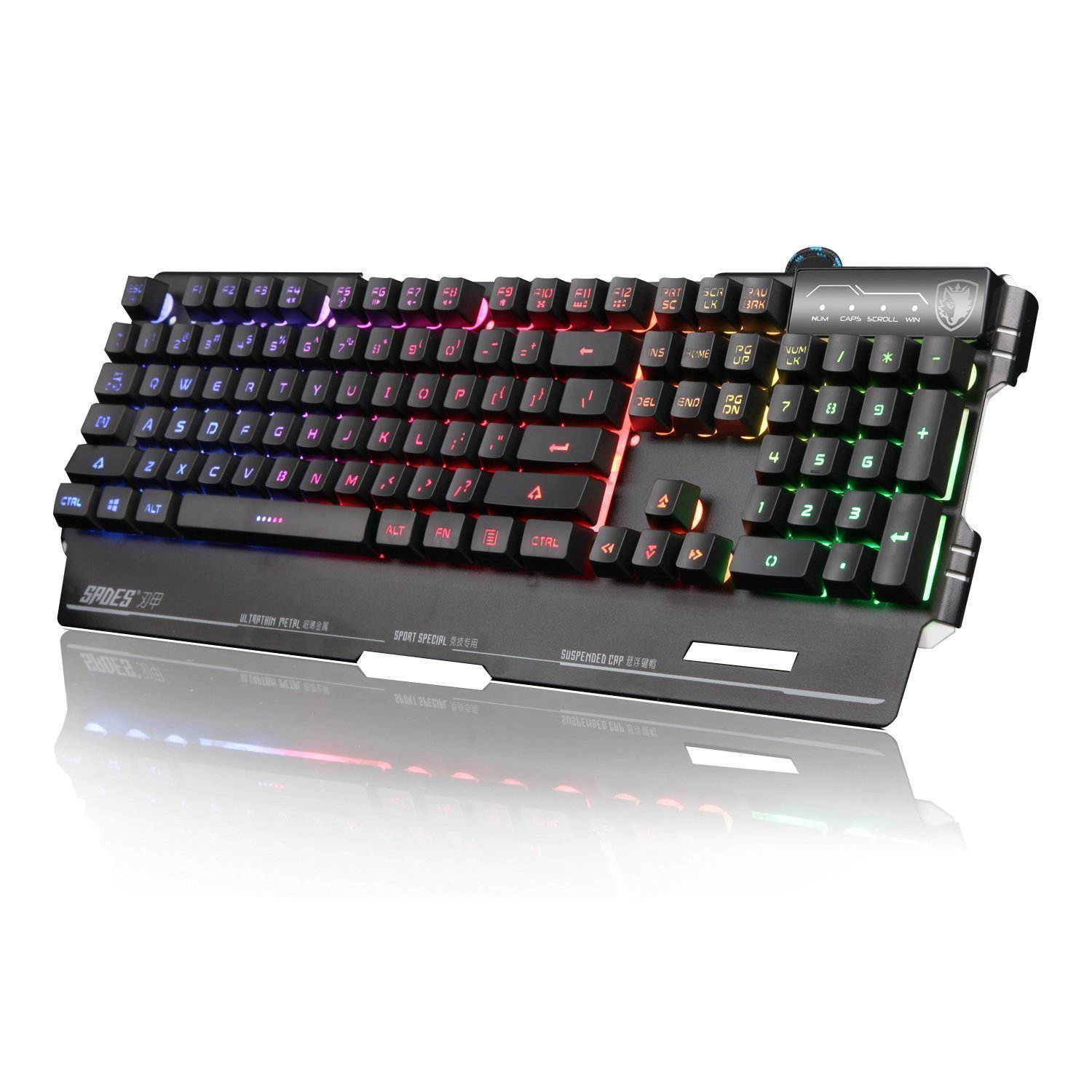 MK1 PC Mechanical Gaming Keyboards - Red LED Backlit Mechanical Keyboard - USB Mechanical Computer Keyboard Wired Blue Switches for MAC/PC Gamers(Black)