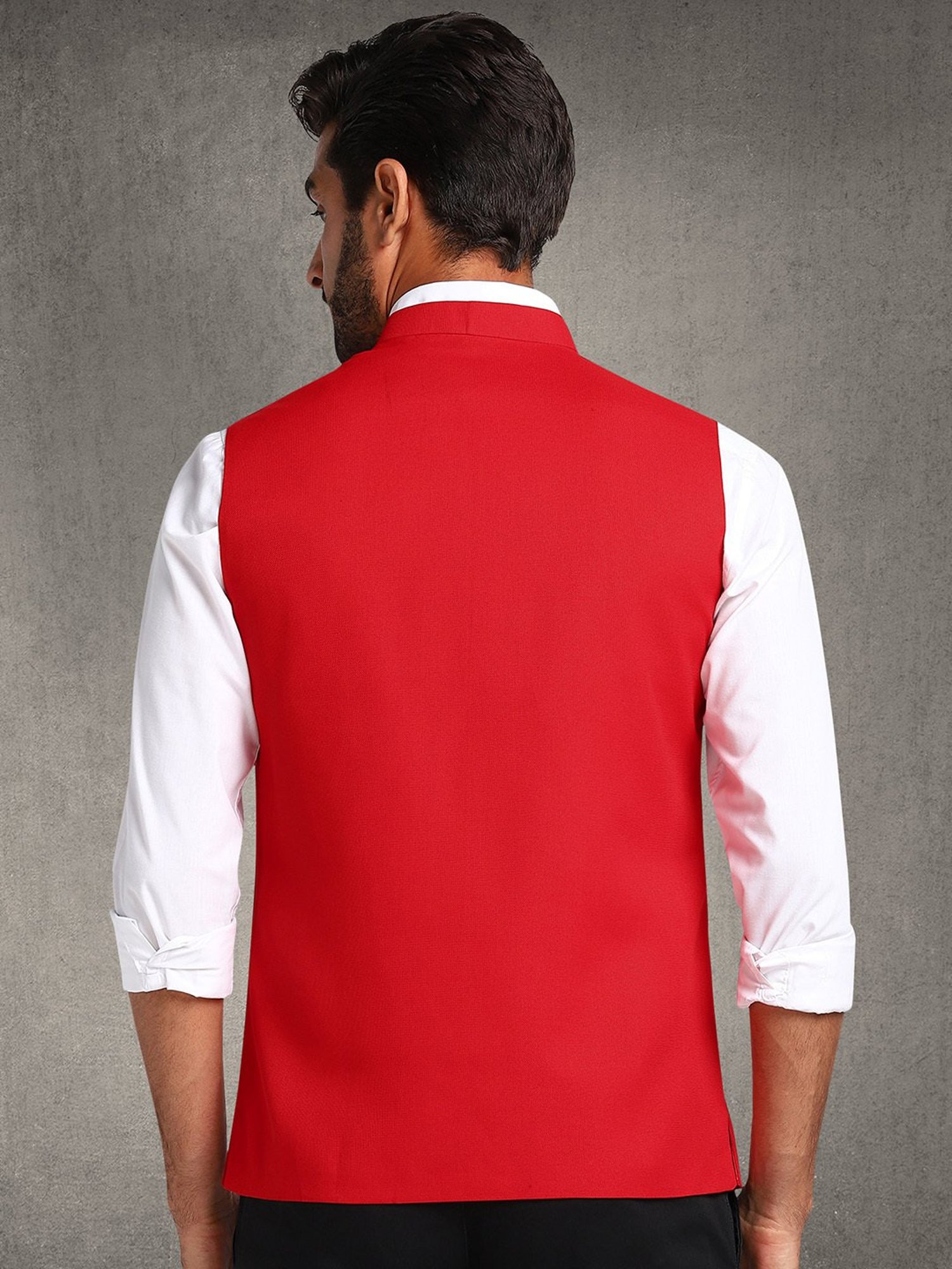 Hangup Plus Red Regular Fit Nehru Jacket