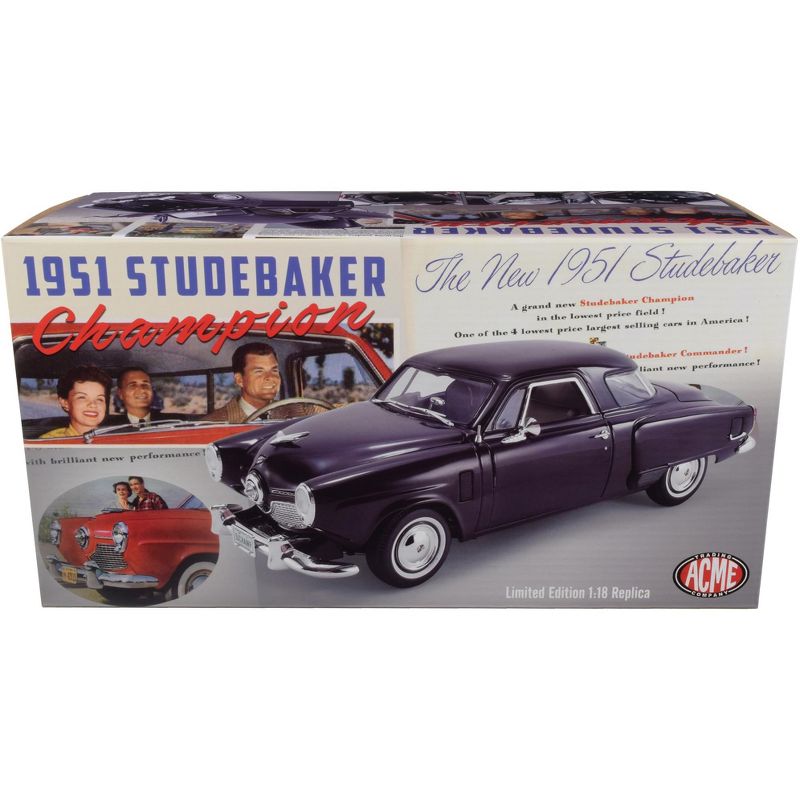 1951 Studebaker Champion Black Cherry Limited Edition to 500 pieces Worldwide 1/18 Diecast Model Car by ACME