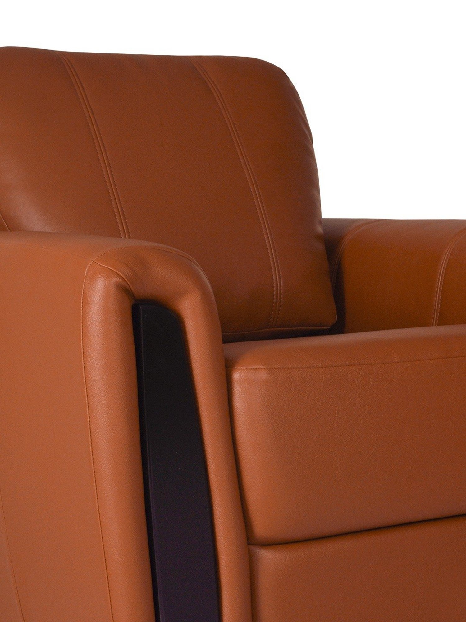 Durian Nadia Modern Cinnamon Brown Premium Leatherette 1 Seater Sofa