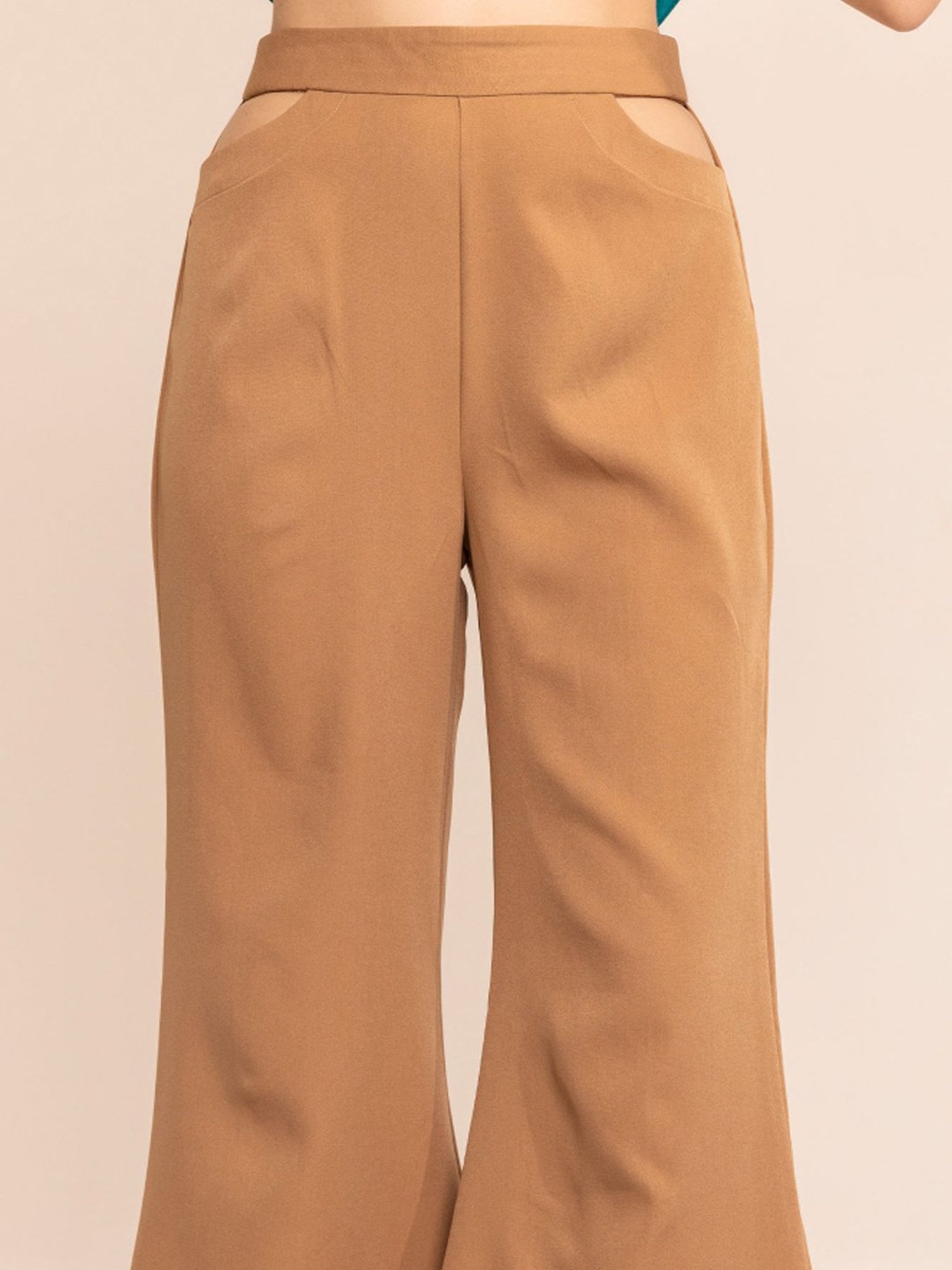 KAORI BY SHREYA AGARWAL Brown Mid Rise Bootcut Trousers