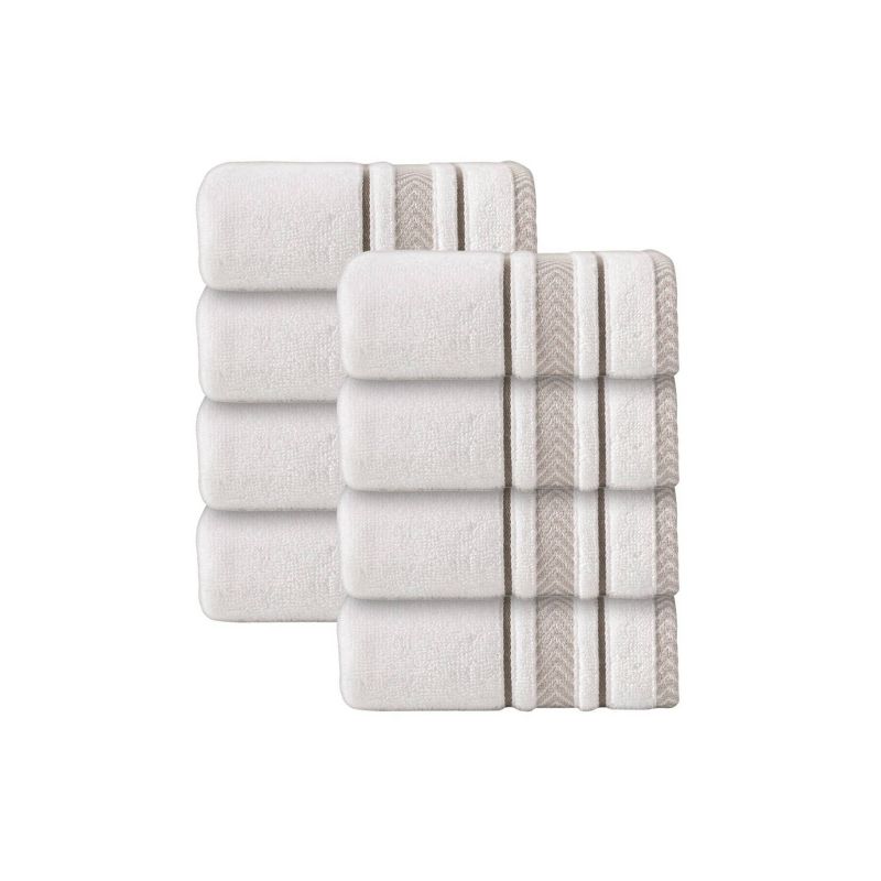 8pc Enchasoft Turkish Cotton Washcloth Set Off White - Enchante Home