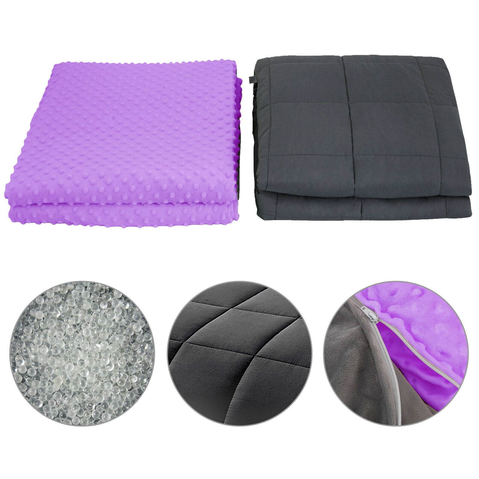 Weighted Blanket 15lbs With Duvet Cover For Adults  Kids Faster Sleep 60x80"