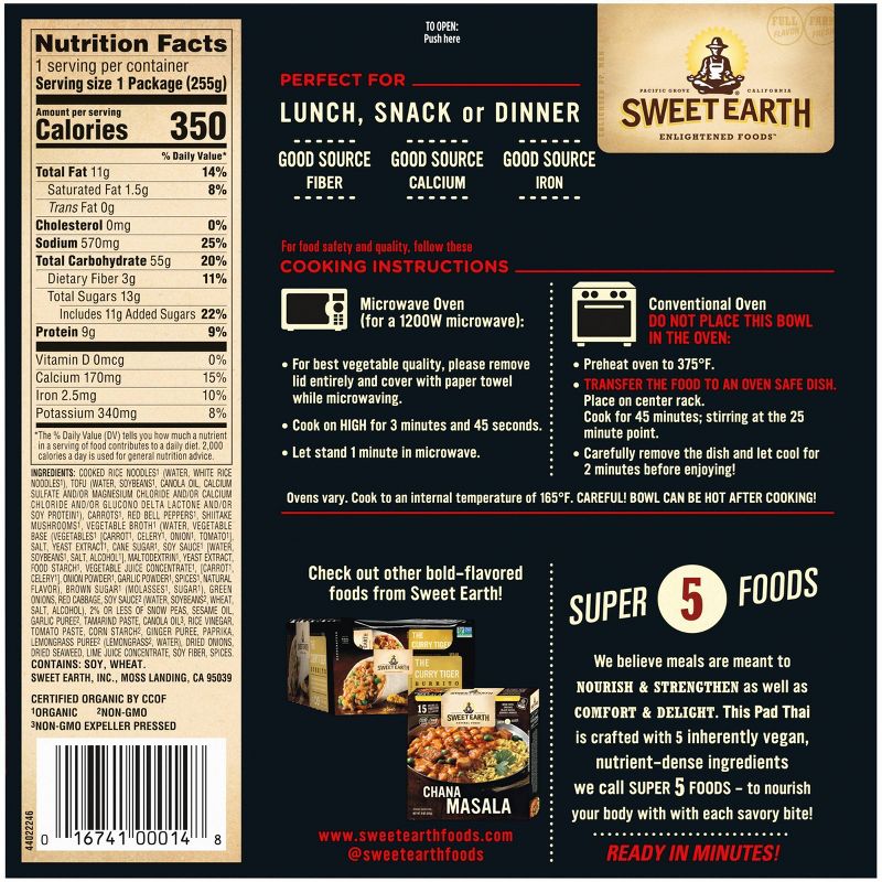 Sweet Earth Frozen Pad Thai - 9oz