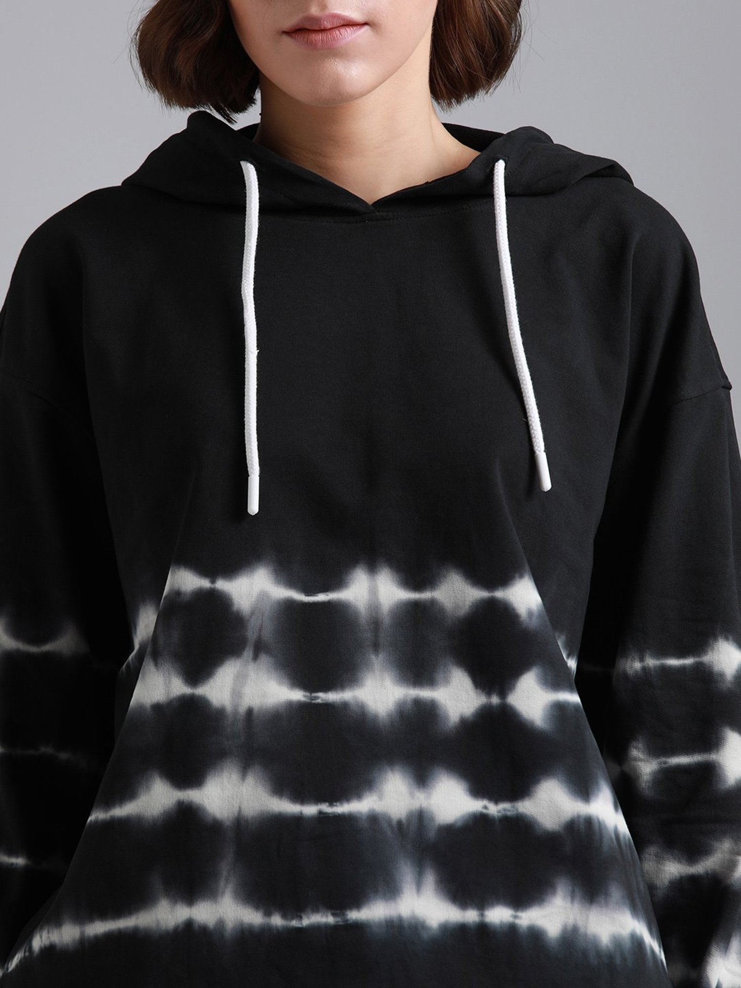 High Star Black & White Cotton Tie- Dye Co-Ord Set