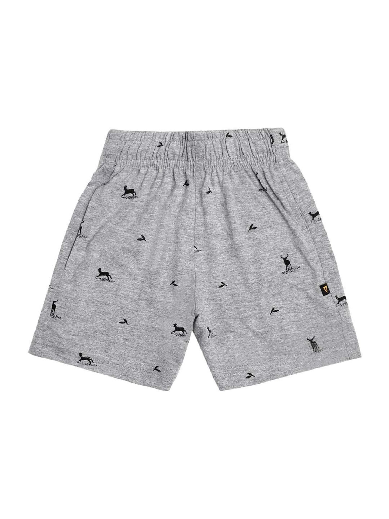 Proteens Kids Grey Cotton Printed Shorts