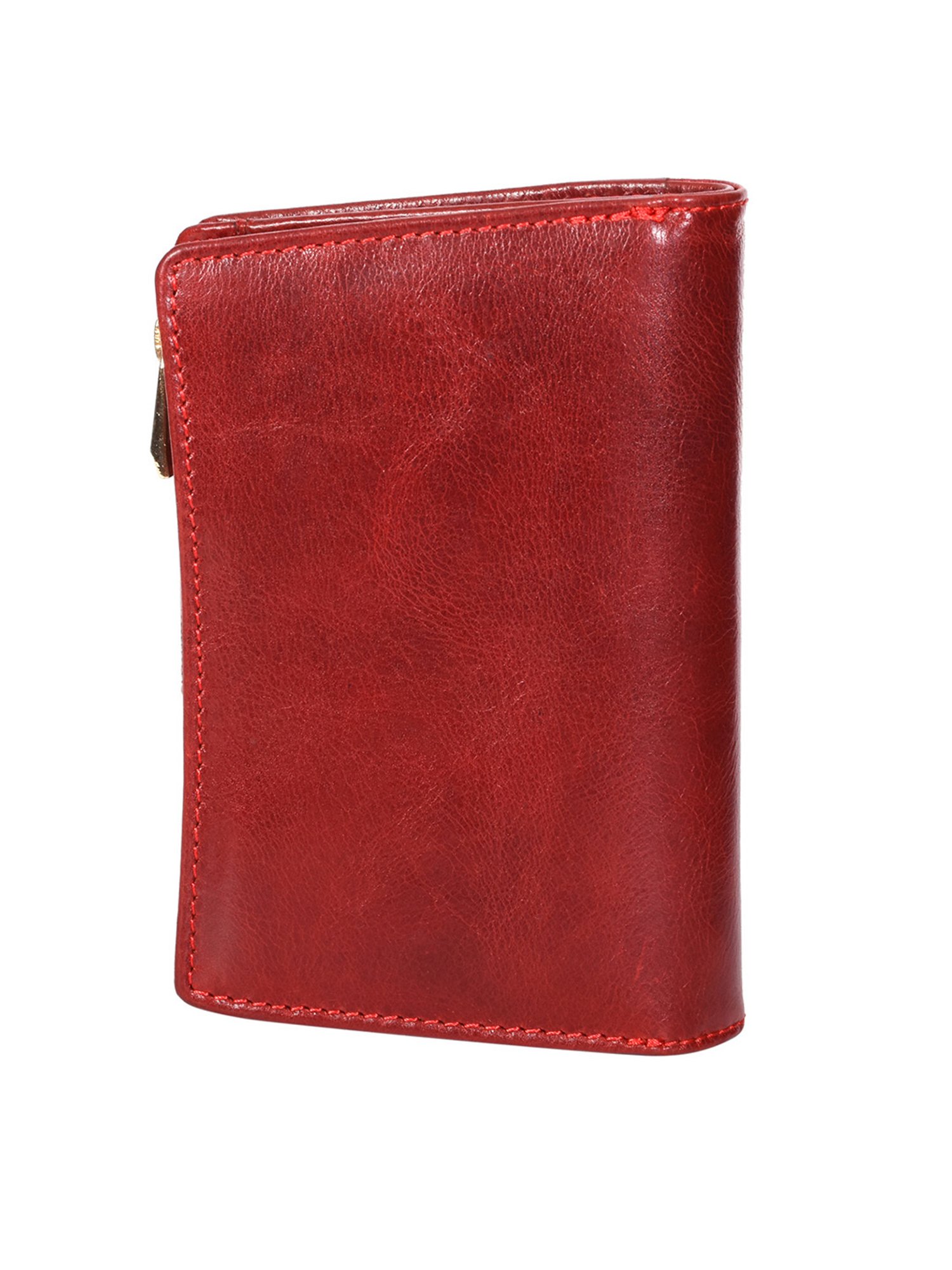 SASSORA Red Solid Rfid Bi-Fold Wallet for Women