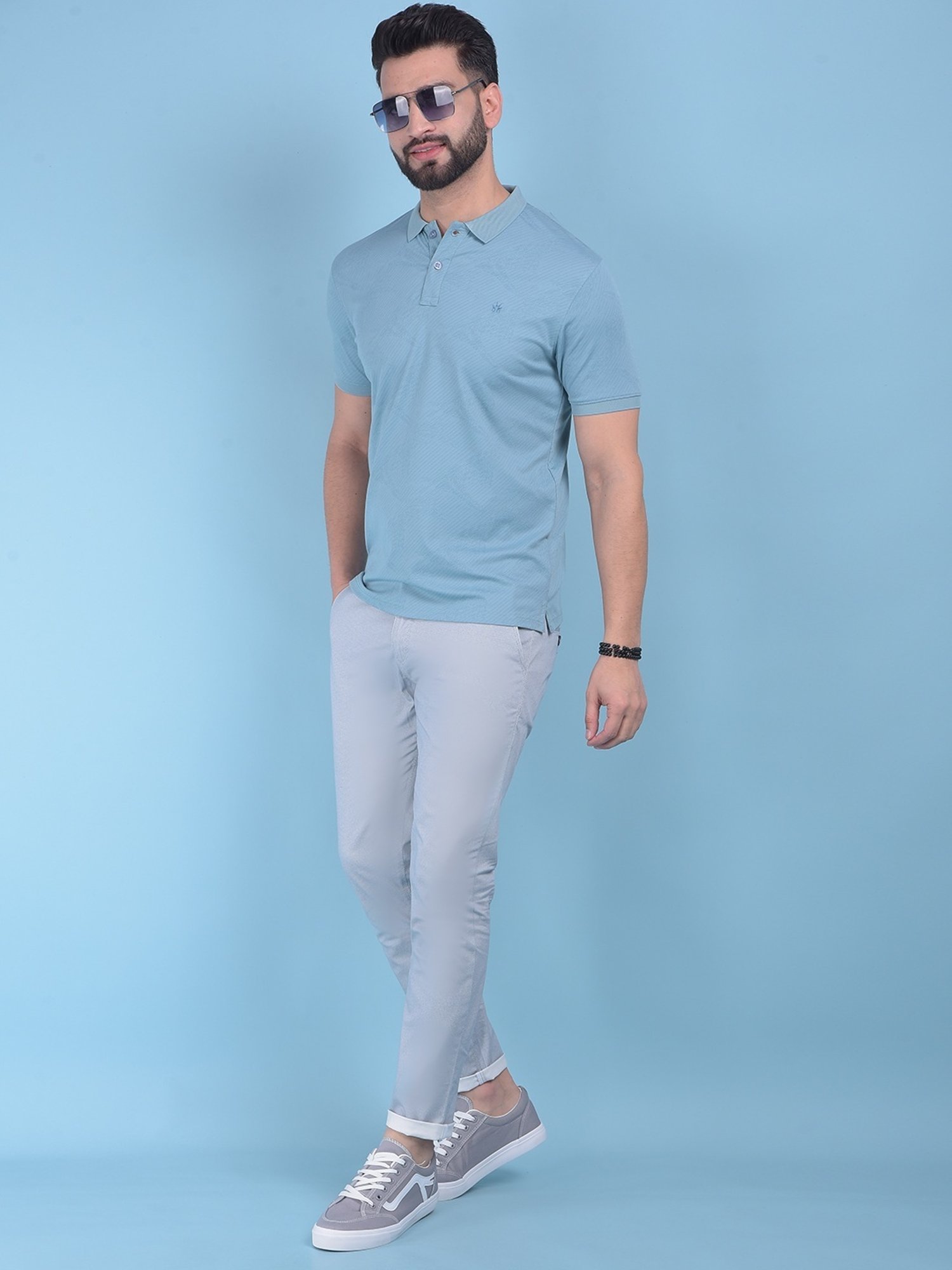 Crimsoune Club Green Cotton Slim Fit Polo T-Shirt