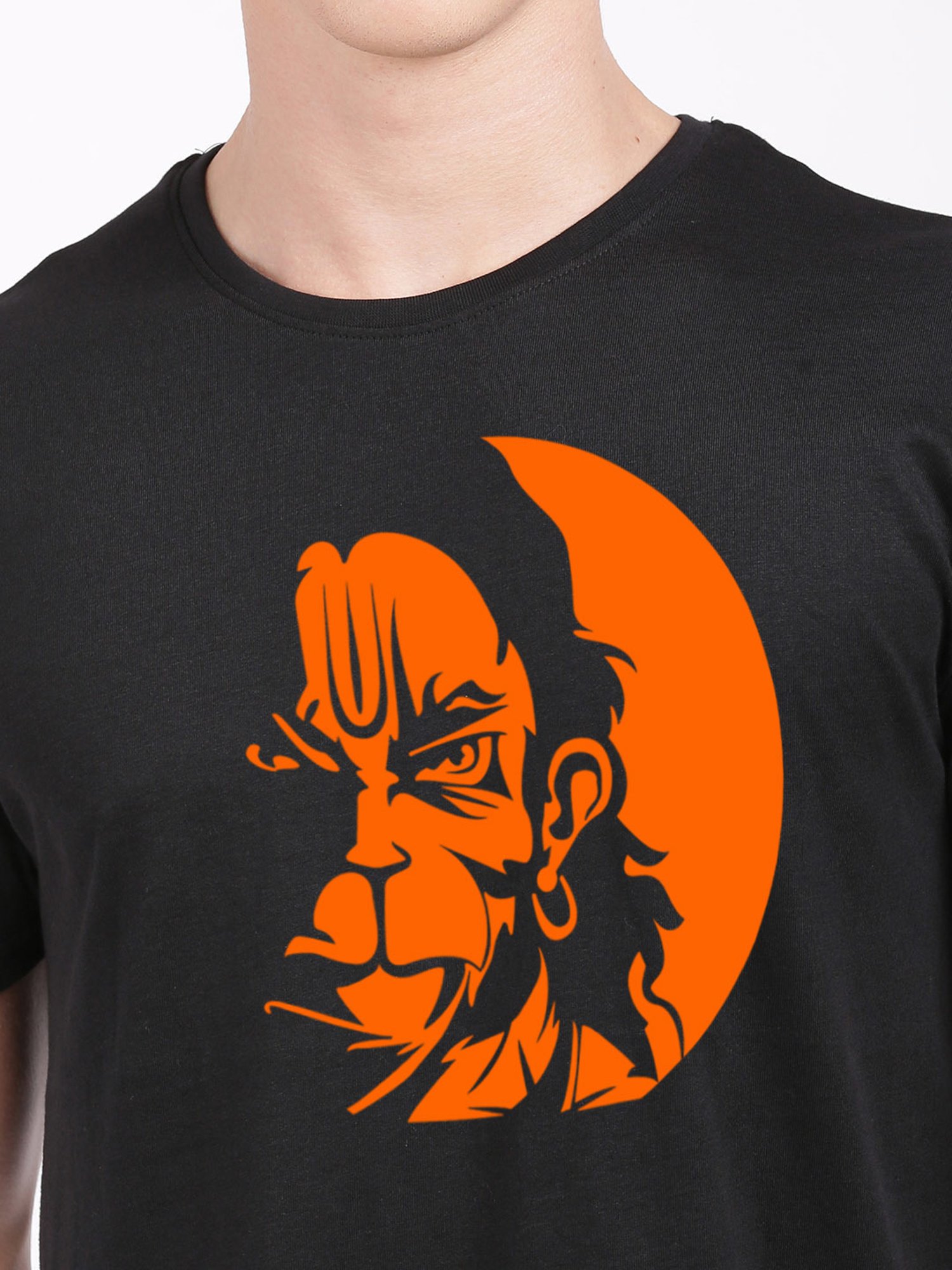 BLACK RADIO Black Slim Fit Printed Cotton Crew T-Shirt