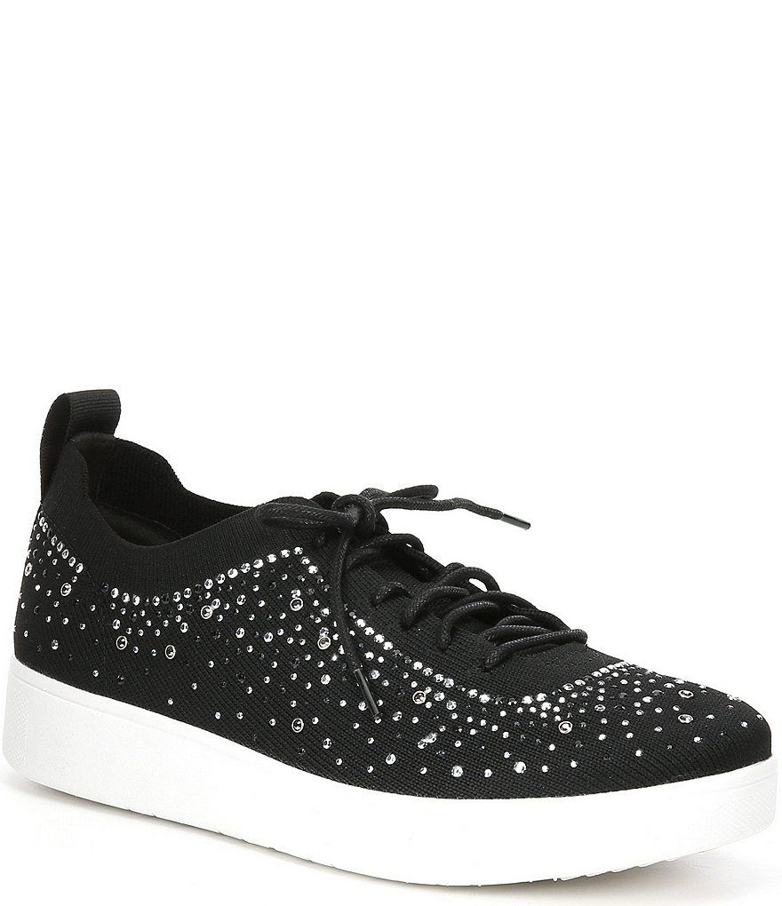 FitFlop Rally Ombre Crystal Embellished Lace-Up Sneakers
