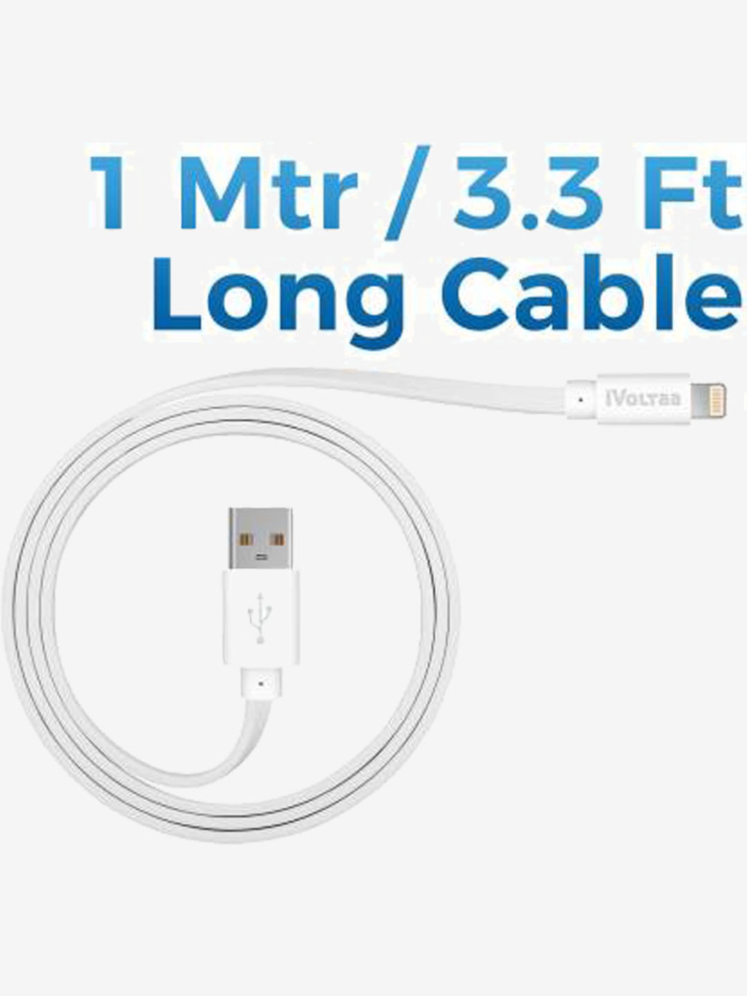 iVoltaa Zeus Lighting Cable 1M 2.4 A 1 m Lightning Cable (White)